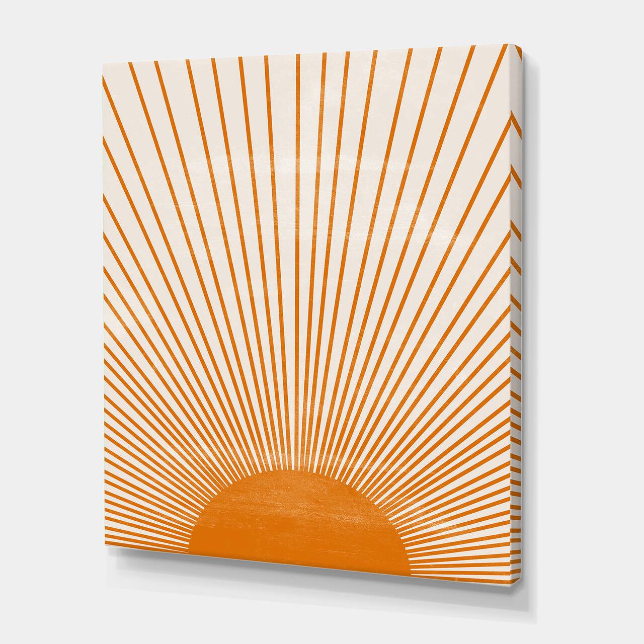 Designart - Orange Sun Print III - Modern Canvas Wall Art Print